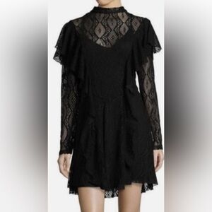 Free People Rock Candy black lace dress worn once. Excellent condition M